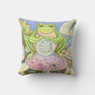 Coussin Doilies Font Un FROG FROG FROW PILLOW