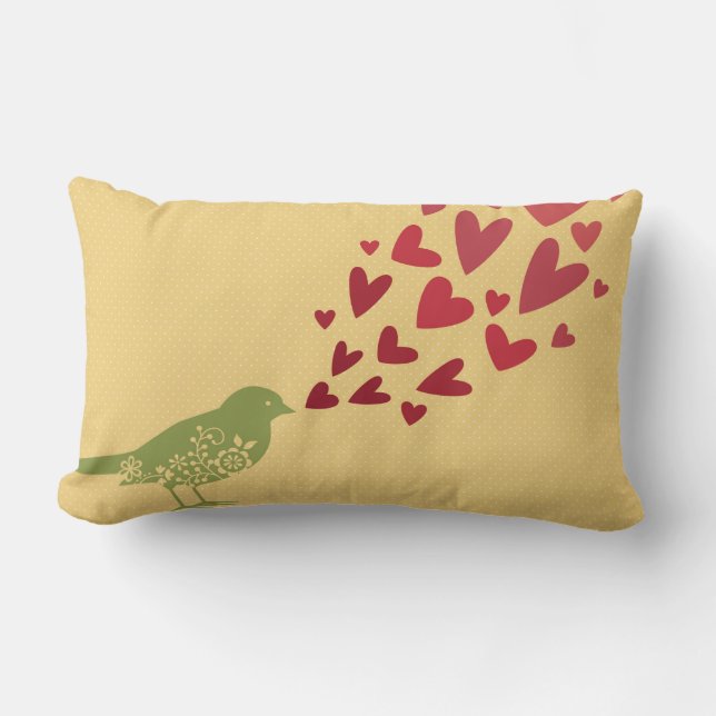 Coussin d'oiseaux aux coeurs (Recto)