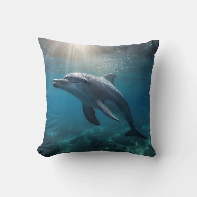 Coussin Dolphin océanique de grâce (Recto)