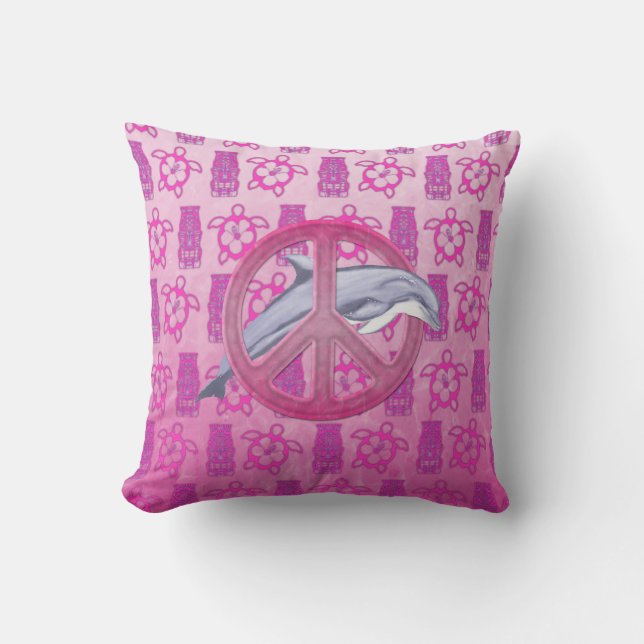 Coussin Dolphin rose de paix (Recto)