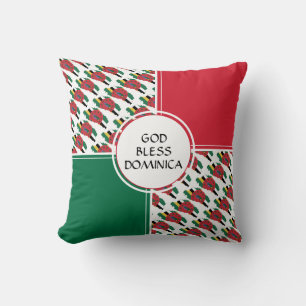 Coussin DOMINICA Drapeau DIEU BÉNÉFICIE Patriotique