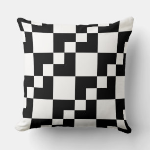 Coussin Domino en Patchwork - Noir et Blanc