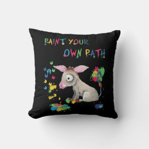 Coussin Don Donkey Lover Peindre votre propre chemin