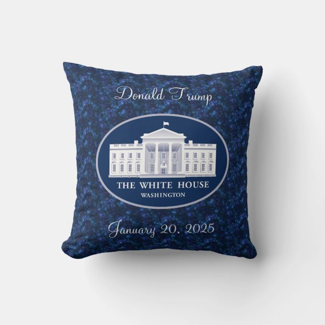 Coussin Donald Trump - Jour de l'investiture et Maison Bla (Recto)