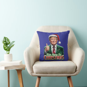Coussin Donald Trump Noël Le chapeau du Père Noël monte