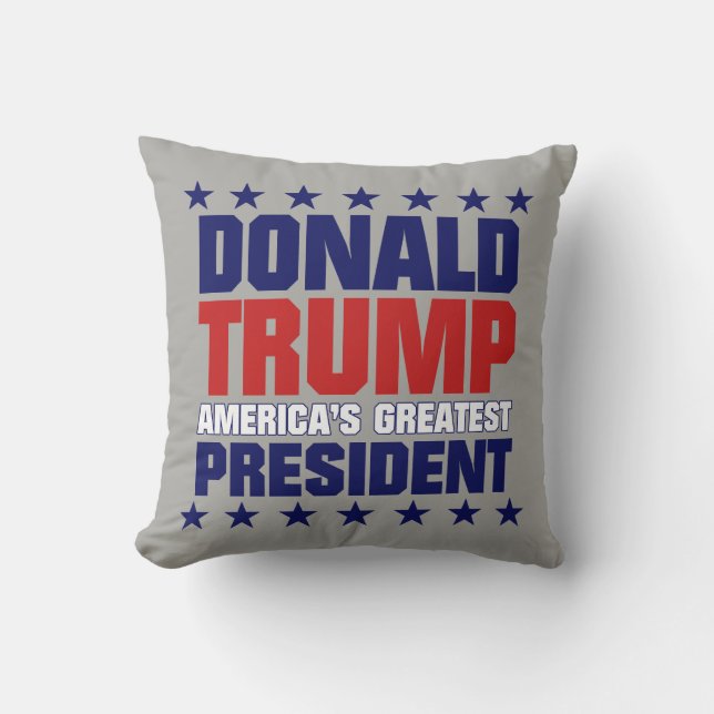 Coussin Donald Trump - PRÉSIDENT de l'AMÉRIQUE PLUS GRAND (Recto)