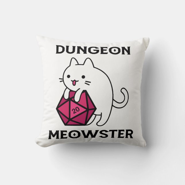Coussin Donjon Meowster Chat Drôle (Recto)