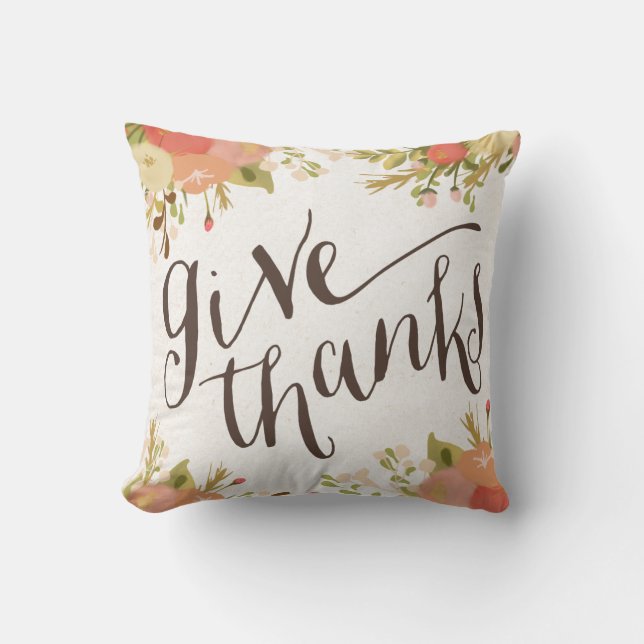 Coussin Donnez le carreau de thanksgiving des mercis | (Recto)