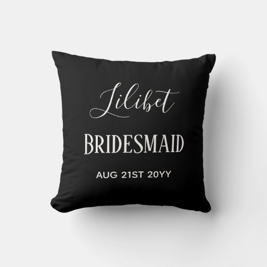 Coussin Dons de la fête de la mariée du budget noir blanc (Recto)