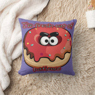 Coussin Donut en colère : Frais par patience