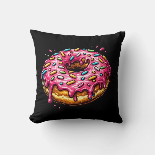 Coussin Donut Rose Pop Art (Recto)