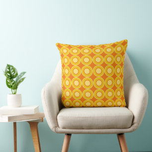 Coussin Donuts Orange Jaune Avec Remplissage Sur Orange Br