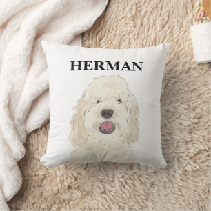 Coussin Doodle à crème blanche personnalisée