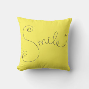 Coussin doodle amusant sourire design moderne simple