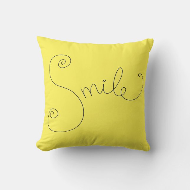 Coussin doodle amusant sourire design moderne simple (Recto)