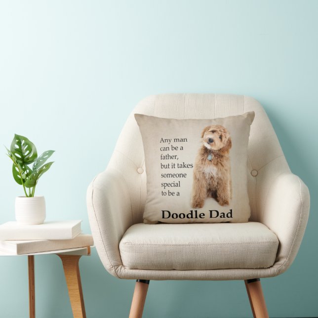 Coussin Doodle Chien Papa (Chaise)