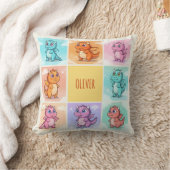 Coussin Doodle de dragon coloré mignon (Couverture)