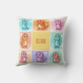 Coussin Doodle de dragon coloré mignon (Verso)