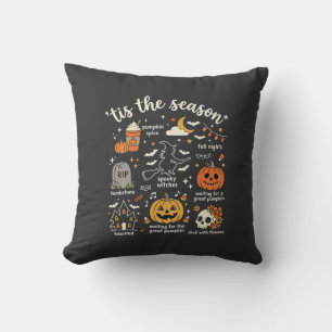 Coussin Doodle de Halloween C'est la saison Design de sorc