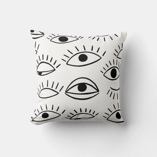 Coussin Doodle eye, motif créatif sans couture. (Recto)