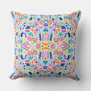 Coussin Doodle Joueur coloré Abstrait Motif Design