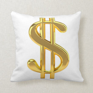 Coussin d'or de symbole dollar