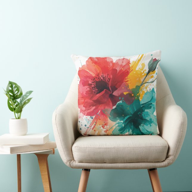 Coussin d'oreiller à jet de fleurs pour décoration (Chaise)