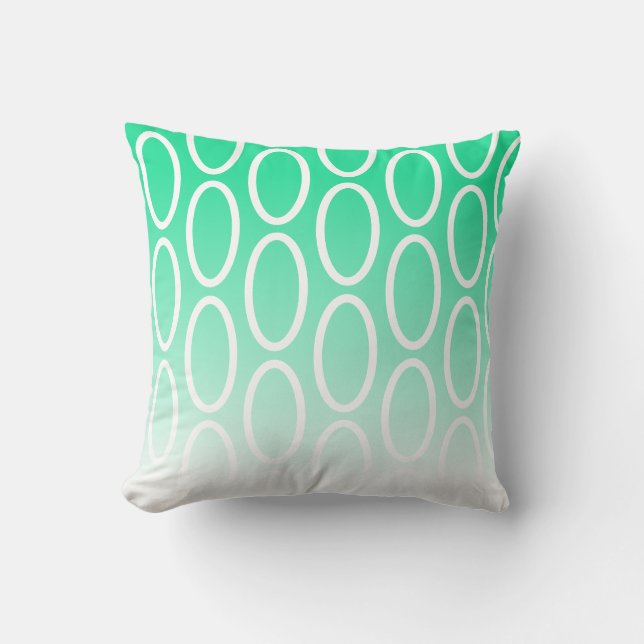 Coussin d'oreiller blanc Motif de forme ovale (Recto)