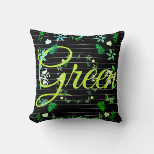 Coussin d'oreiller vert Feuille Plante