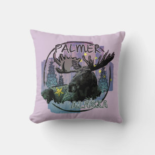 Coussin d'orignal rustique de Palmer Alaska