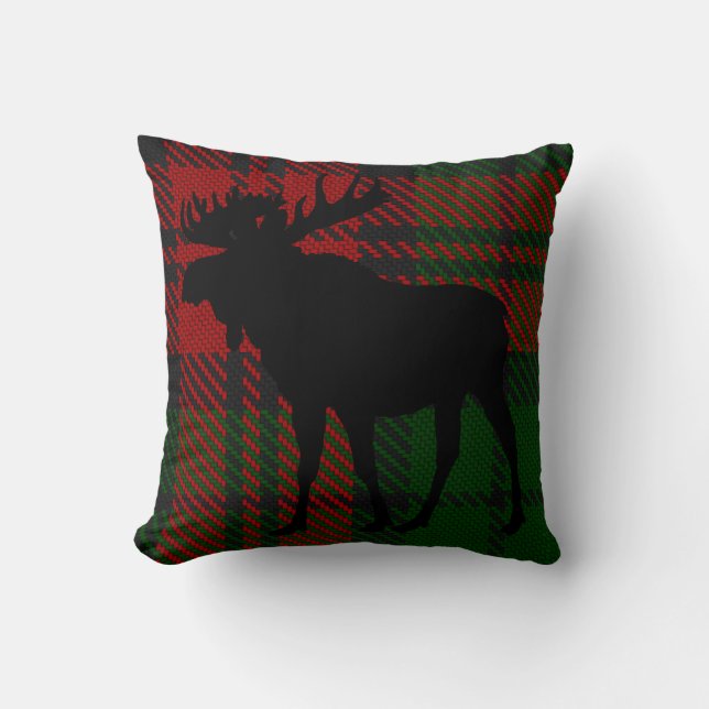 Coussin d'orignaux rouges et verts (Recto)