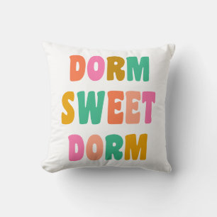 Coussin Dorm Dorm Sweet Dorm Colorful Lettres vert rose