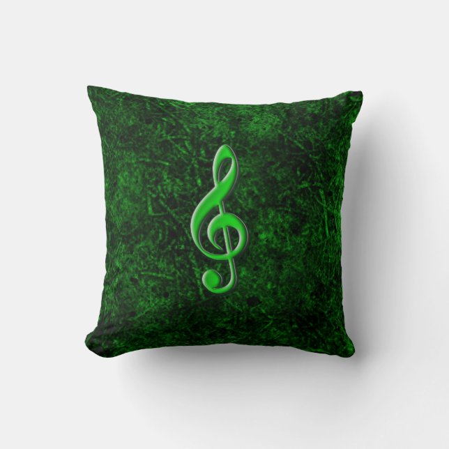 Coussin dorsal de musique de symbole vert de note (Recto)