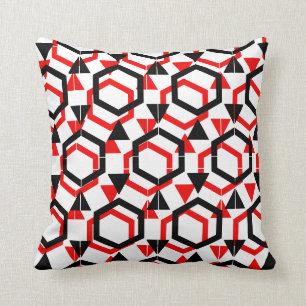 Coussin Dos noir rouge de solide de motif d'abrégé sur