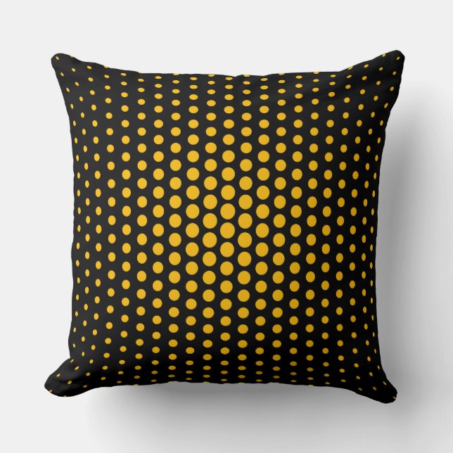 Coussin Dots de technologie ambre Noir moderne (Recto)