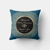 Coussin Dots d'or élégant 50e anniversaire de Mariage (Verso)