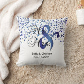 Coussin Dots élégants de saphir| Mariage| Personnaliser (Couverture)