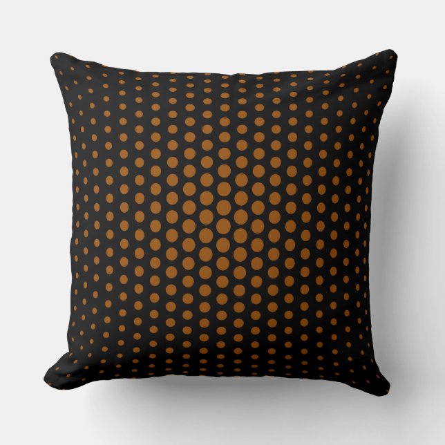 Coussin Dots Techno Brown Noir moderne (Recto)