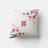 Coussin Double Bonheur Mariage chinois fleurs cerises (Verso)