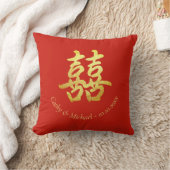Coussin Double bonheur mariage chinois simple Classique (Couverture)