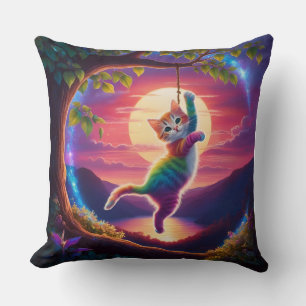 Coussin double face : Hologramme coucher de soleil
