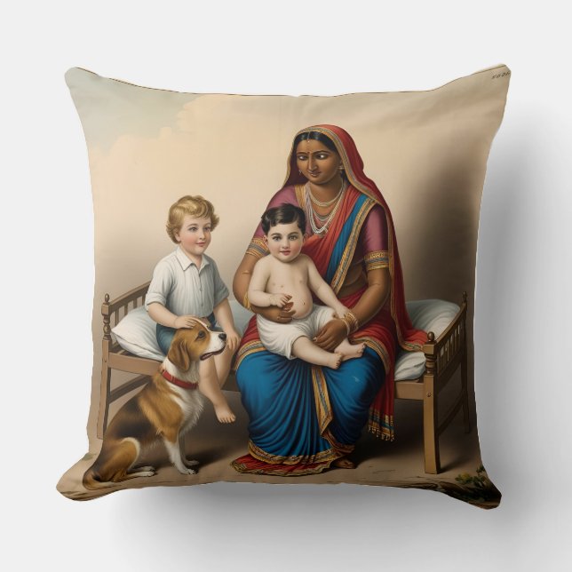 Coussin double face : Moments douillets sur le lit (Recto)