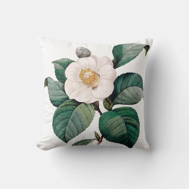 Coussin Double fleur vintage Redoute de Camelia (Recto)