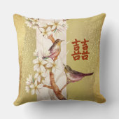Coussin Double Happiness Oiseaux et Fleurs (Verso)