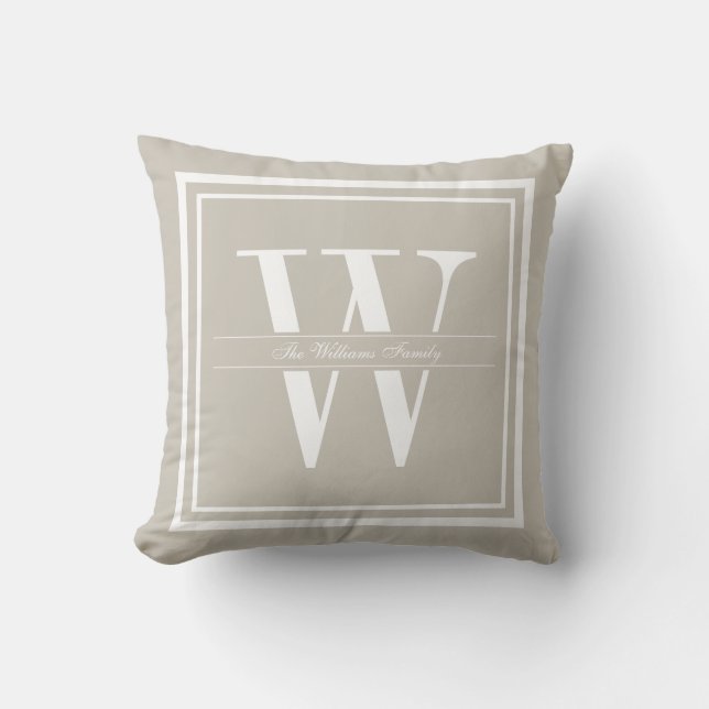 Coussin Double monogramme de toile de frontière (Recto)