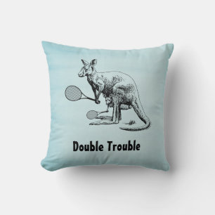 Coussin Double problème Kangaroo Tennis Player