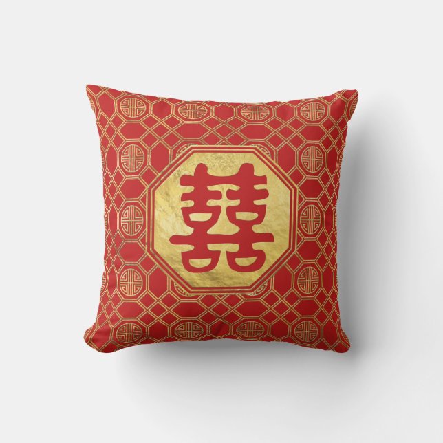 Coussin Double symbole de Feng Shui de bonheur (Recto)