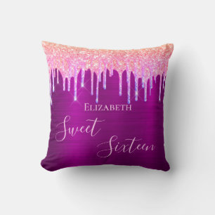 Coussin Douce 16e seize ado fille violet parties scintilla