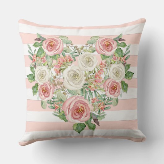 Coussin Douce Bébé Fille | Couronne Florale Blush Monogram (Verso)