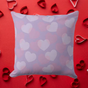 Coussin Douce Coeur Pailleté   Cœurs Roses et Blancs 